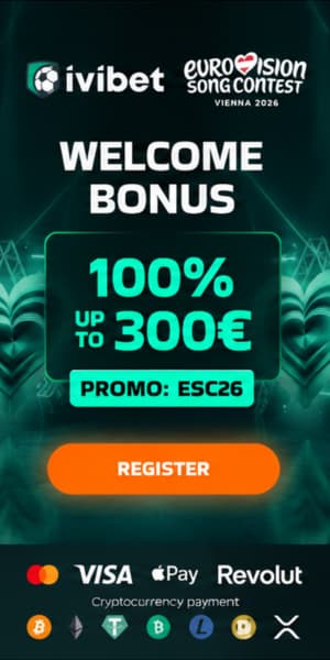 Ivibet · Welcome Bonus 100% hasta €300 · Promo ESC26 · Eurovision 2026